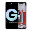 LCD Display mit Rahmen für Moto G 5G (XT2417/ 2024) (Original) (Salbeigrün)