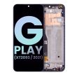 LCD Display mit Rahmen für Moto G Play (XT2093/ 2021) (Original) (Misty Blue)