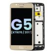LCD Display mit Rahmen für Moto G5 (XT1670/ 2017) (Original) (Gold)