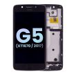 LCD Display mit Rahmen für Moto G5 (XT1670/ 2017) (Original) (Schwarz)