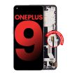 OLED Display mit Rahmen für OnePlus 9 (Aftermarket Plus) (Winter Mist)