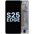 OLED Display mit Rahmen für Galaxy S25 Rand (Service Pack) (Titanium Silver)