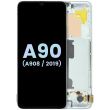 OLED Display mit Rahmen für Galaxy A90 5G (A908/ 2019) (Service Pack) (Weiß)