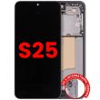 OLED Display mit Rahmen für Galaxy S25 5G (US & International) (Silver Shadow)