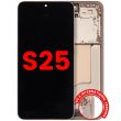 OLED Display mit Rahmen für Galaxy S25 5G (US & International) (Pink Gold)