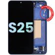 OLED Display mit Rahmen für Galaxy S25 5G (Service Pack) (Navy)