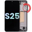 OLED Display mit Rahmen für Galaxy S25 5G (Service Pack) (Silver Shadow)