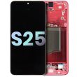 OLED Display mit Rahmen für Galaxy S25 5G (Service Pack) (Coral Red)