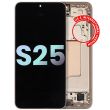 OLED Display mit Rahmen für Galaxy S25 5G (Service Pack) (Pink Gold)