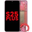 OLED Display mit Rahmen für Galaxy S25 Plus 5G (Aftermarket Plus) (Coral Red)