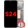 OLED Display mit Rahmen für Galaxy S24 5G (Aftermarket Plus) (Marble Grey)