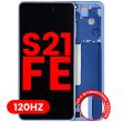 OLED Display mit Rahmen für Galaxy S21 FE 5G (Aftermarket Plus) (120Hz) (Navy)