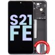 OLED Display mit Rahmen für Galaxy S21 FE 5G (Service Pack) (Graphit)