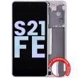 OLED Display mit Rahmen für Galaxy S21 FE 5G (Service Pack) (Lavendel)