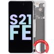 OLED Display mit Rahmen für Galaxy S21 FE 5G (Service Pack) (Weiß)