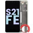 OLED Display mit Rahmen für Galaxy S21 FE 5G (Service Pack) (Olive Green)