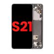 OLED Display mit Rahmen für Galaxy S21 5G (Aftermarket Plus) (Phantom Gray)