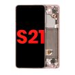 OLED Display mit Rahmen für Galaxy S21 5G (Aftermarket Plus) (Phantom Pink)