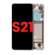 OLED Display mit Rahmen für Galaxy S21 5G (Aftermarket Plus) (Phantom White)