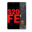 OLED Display mit Rahmen für Galaxy S20 FE 4G/ 5G (Aftermarket Plus) (Cloud Navy)
