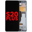 OLED Display mit Rahmen für Galaxy S20 Plus 5G (Aftermarket Plus) (Cloud Blue)