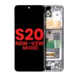 OLED Display mit Rahmen für Galaxy S20 5G (Aftermarket Plus) (Wolkenweiß)