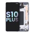 OLED Display mit Rahmen für Galaxy S10 Plus (Service Pack) (Prism White)
