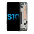 LCD Display mit Rahmen (ohne Fingerabdruck Sensor) für Galaxy S10 (Prism Black)