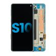 LCD Display mit Rahmen (ohne Fingerabdruck Sensor) für Galaxy S10 (Prism Blue)