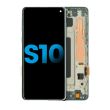 LCD Display mit Rahmen (ohne Fingerabdruck Sensor) für Galaxy S10 (Prism Green)