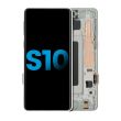 LCD Display mit Rahmen (ohne Fingerabdruck Sensor) für Galaxy S10 (Prism White)