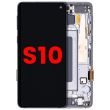 OLED Display mit Rahmen für Galaxy S10 (Aftermarket Plus) (Prism/ Ceramic Black)