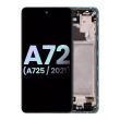 OLED Display mit Rahmen für Samsung A72 (Service Pack) (Awesome Blue)
