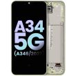 OLED Display mit Rahmen für Galaxy A34 5G (A346/ 2023) (Service Pack) (Lime)