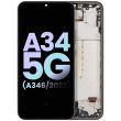OLED Display mit Rahmen für Galaxy A34 5G (A346/ 2023) (Service Pack) (Graphit)