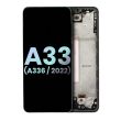 OLED Display mit Rahmen für Galaxy A33 5G (A336/ 2022) (Service Pack) (Schwarz)