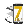 3 in 1 (Frontglas + Rahmen + OCA vormontiert) für iPhone 7 (Schwarz) (2er Pack)