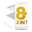 3 in 1 (Frontglas + Rahmen + OCA vormontiert) für iPhone 8 Plus (Weiß)