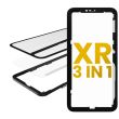 3 in 1 (Glas mit OCA vormontiert + Rahmen) für iPhone XR (OCA Master) (2er Pack)