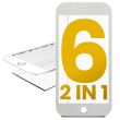 2 in 1 (Frontglas + Rahmen vormontiert) für iPhone 6 (2er Pack) (Weiß)