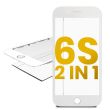 2 in 1 (Frontglas + Rahmen vormontiert) für iPhone 6S (2er Pack) (Weiß)