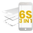 3 in 1 (Frontglas + Rahmen + OCA vormontiert) für iPhone 6S (2er Pack) (Weiß)