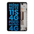 LCD Display mit Rahmen für Xiaomi Redmi Note 11S 4G/ Poco M4 Pro 4G