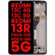 LCD Display mit Rahmen für Xiaomi Redmi 13C 4G/ 13C 5G/ Redmi 13R/ Poco C65