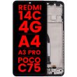 LCD Display mit Rahmen für Xiaomi Redmi 14C 4G/ Redmi A4/ Redmi A3 Pro/ Poco C75
