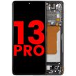 OLED Display Einheit mit Rahmen für Xiaomi 13 Pro (Aftermarket Plus) (Schwarz)
