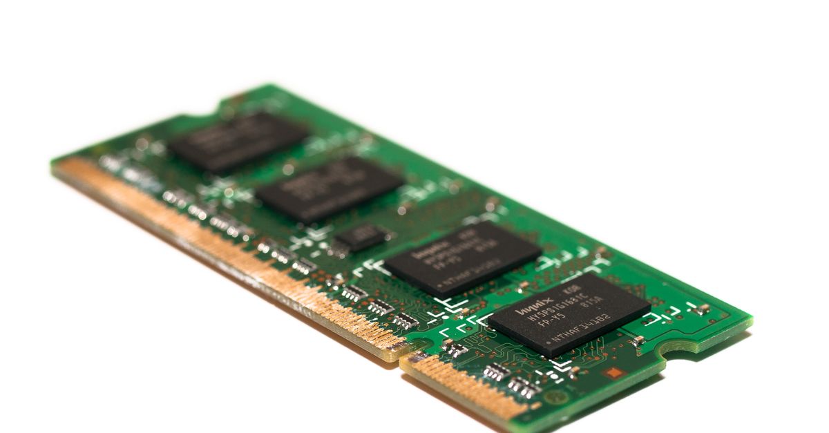Speicherchip kaputt – Speicherchip-Modul aus der Naehe